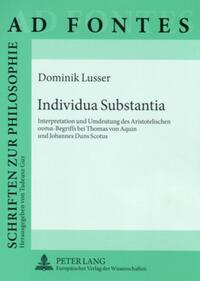 Vorderes Coverbild Individua Substantia
