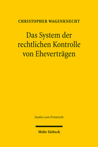 Vorderes Coverbild Das System der rechtlichen Kontrolle von Eheverträgen