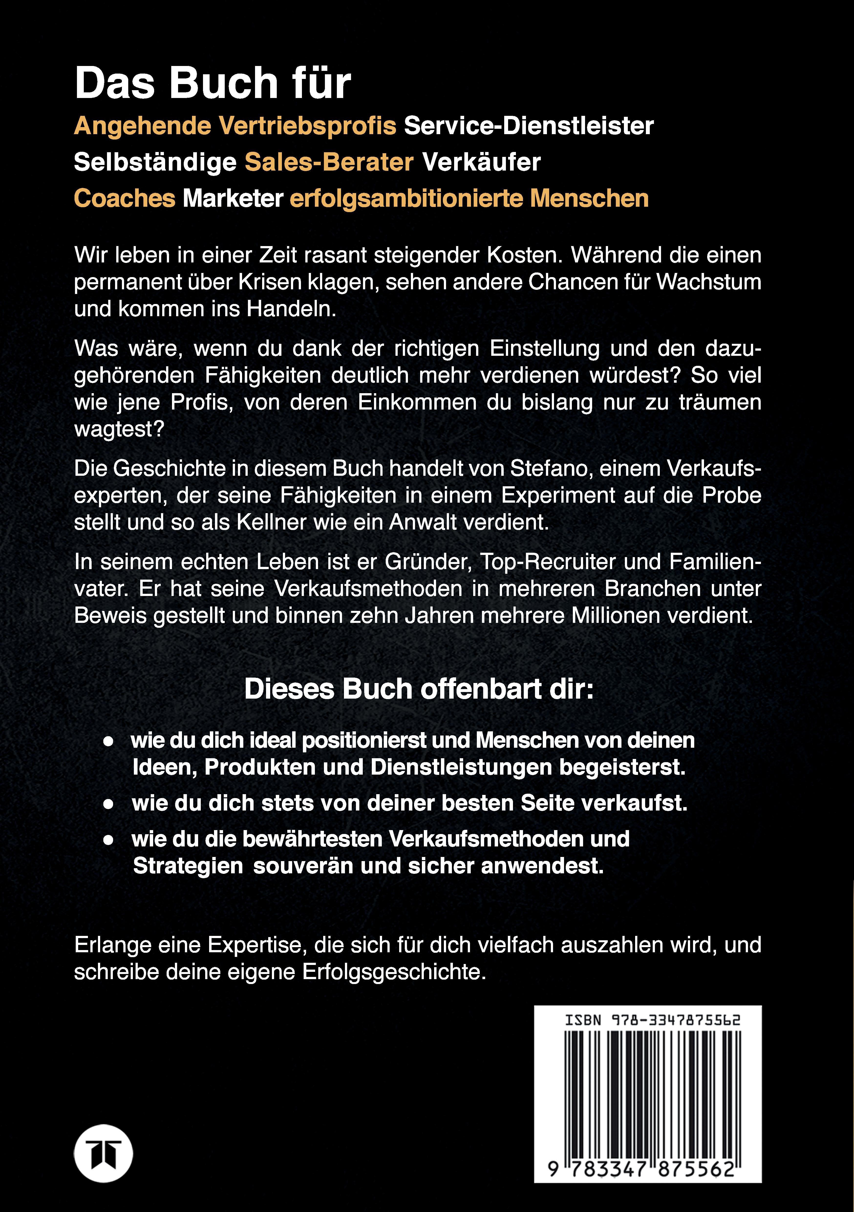 Rückseitencover Der Kellner, der wie ein Anwalt verdient