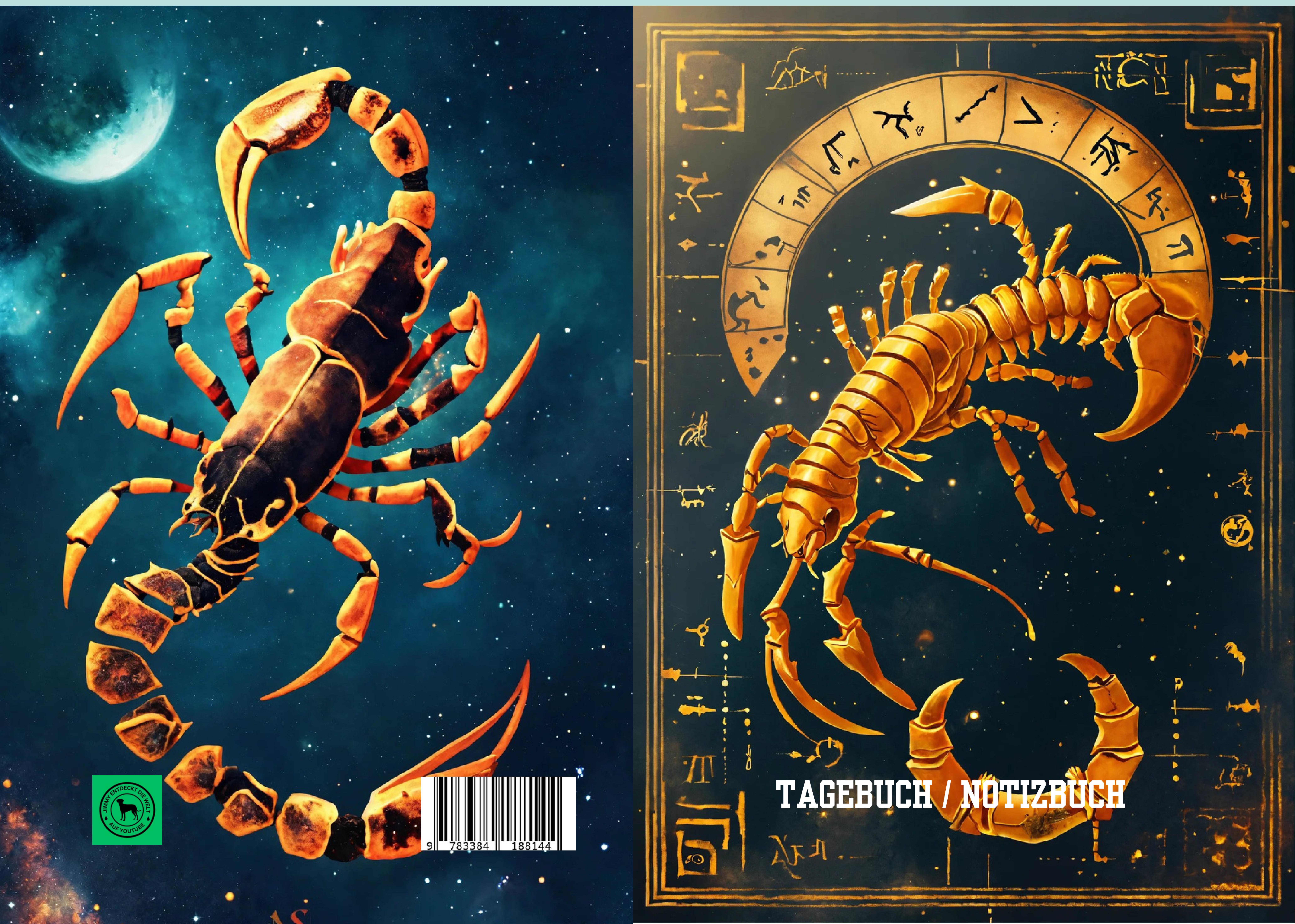 Gesamtes Coverbild Tagebuch / Notizbuch Sternzeichen Skorpion