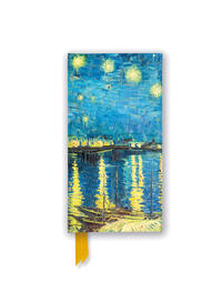 Vorderes Coverbild Schmales Hardcover-Notizbuch: Vincent van Gogh, Sternennacht über der Rhone