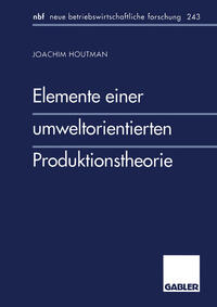 Vorderes Coverbild Elemente einer umweltorientierten Produktionstheorie