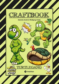 Vorderes Coverbild CRAFTBOOK - BASTELVORLAGE - LUSTIGES FAMILIENSPIEL - TURTLE RALLY - WITZIGE MOTIVE - KNIFFLIGE RÄTSEL & AUFGABEN - TURTLE