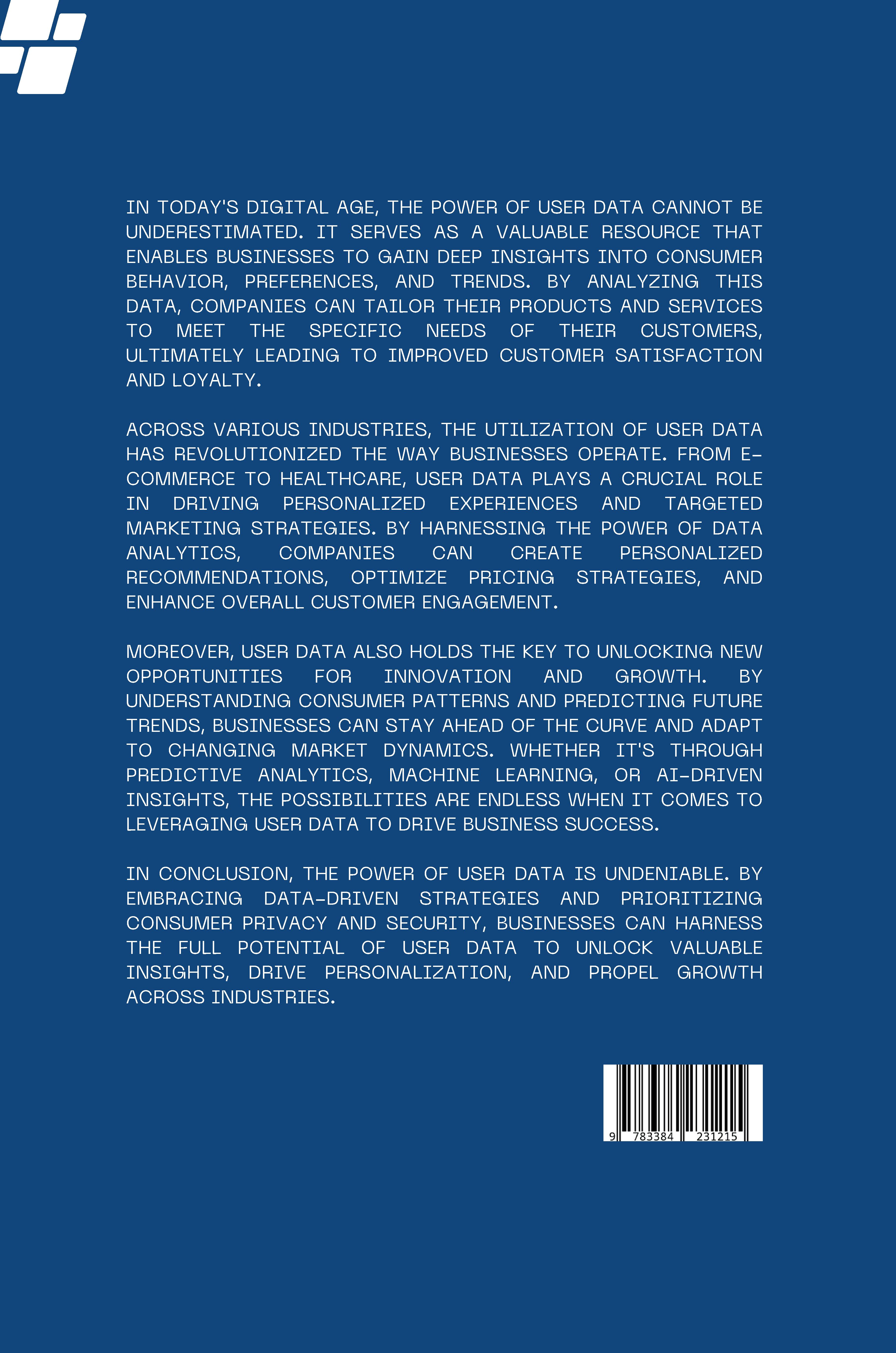 Rückseitencover The Power of User Data: Unlocking Insights and Personalization Across Industries