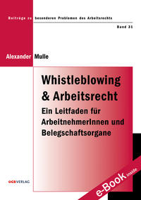 Vorderes Coverbild Whistleblowing und Arbeitsrecht
