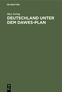 Vorderes Coverbild Deutschland unter dem Dawes-Plan