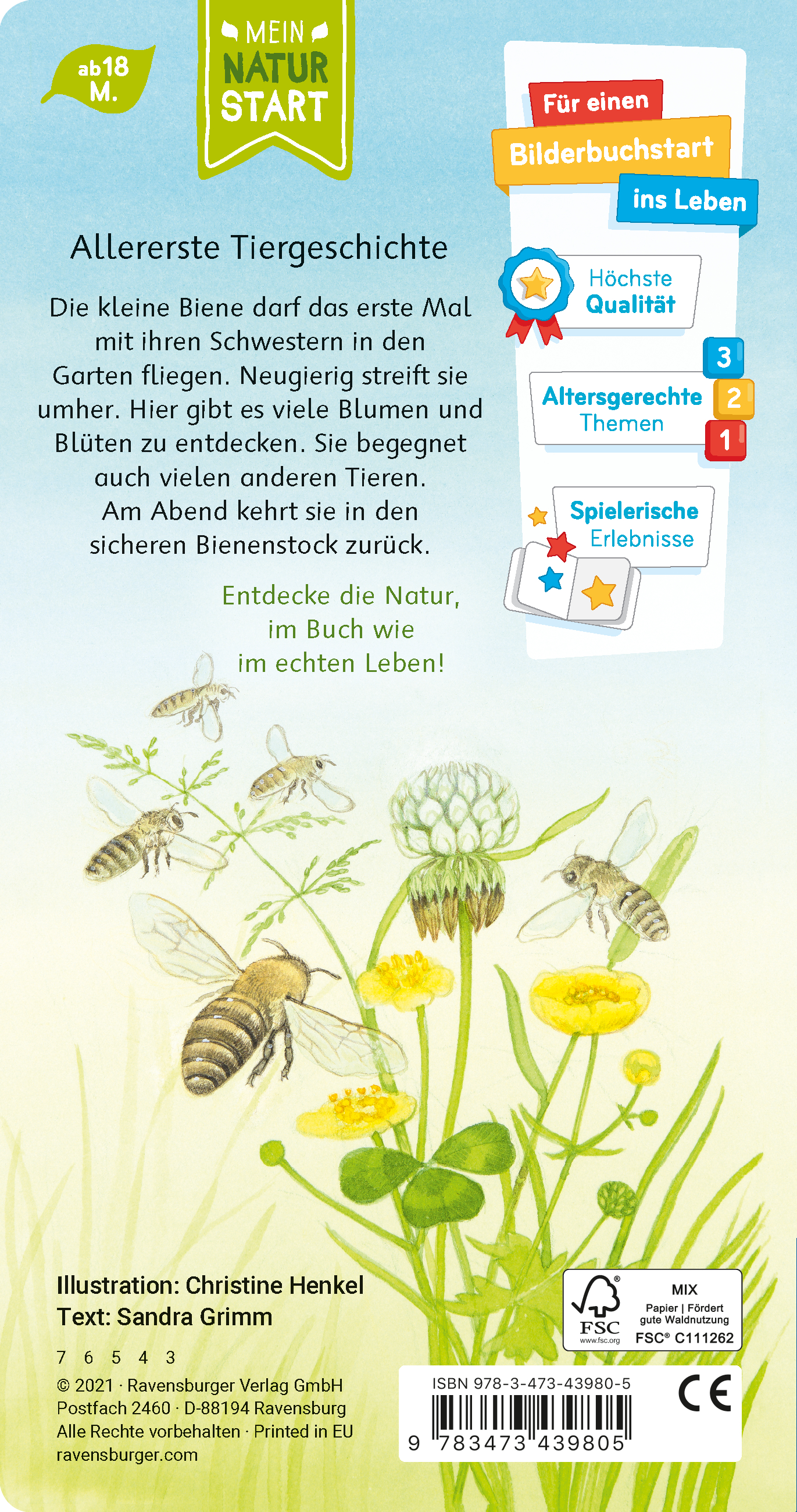 Rückseitencover Ich bin die kleine Biene