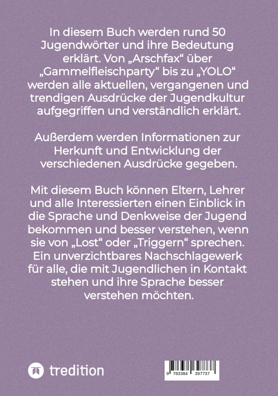 Rückseitencover Jugendsprache verstehen