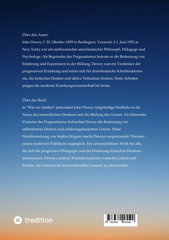 Rückseitencover Wie wir denken