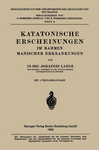 Vorderes Coverbild Katatonische Erscheinungen im Rahmen Manischer Erkrankungen