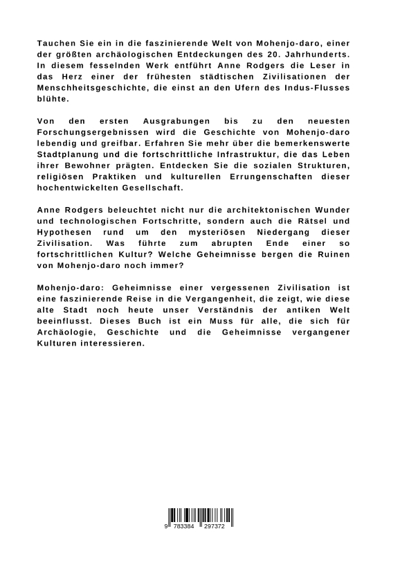 Rückseitencover Mohenjo-daro: Geheimnisse einer vergessenen Zivilisation