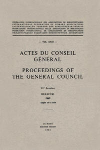 Vorderes Coverbild Actes du Conseil Général Proceedings of the General Council