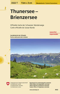 Vorderes Coverbild 3322T Thunersee - Brienzersee Wanderkarte