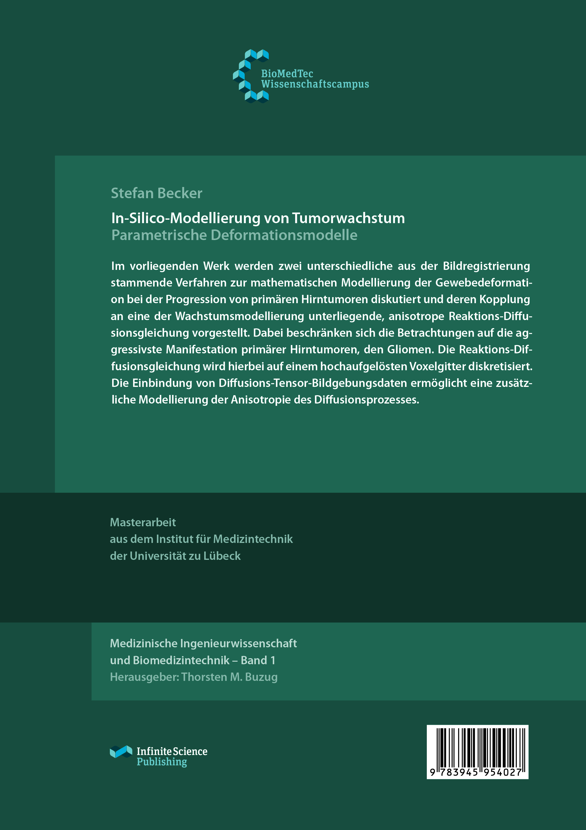 Rückseitencover In-Silico-Modellierung von Tumorwachstum