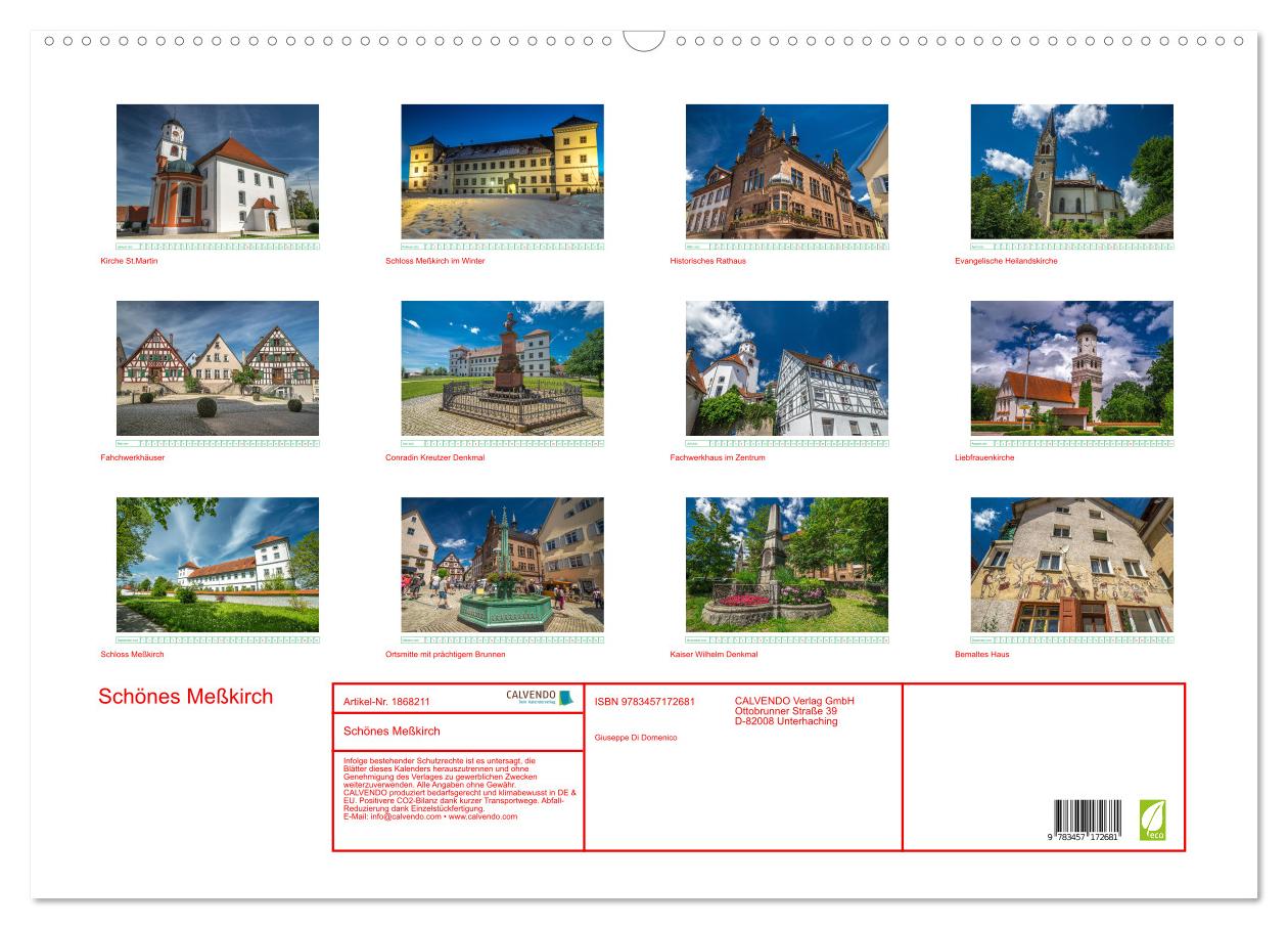 Beispielinhalt (Bild) Schönes Meßkirch (Wandkalender 2025 DIN A2 quer), CALVENDO Monatskalender