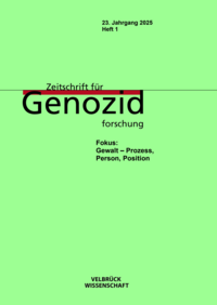 Vorderes Coverbild Zeitschrift für Genozidforschung, 23. Jahrgang 2025, Heft 1