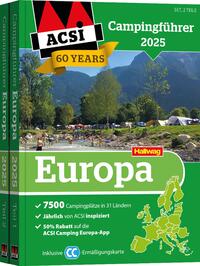 Vorderes Coverbild ACSI Campingführer Europa 2025
