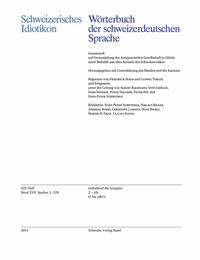 Vorderes Coverbild Schweizerisches Idiotikon, XVII, Heft 222