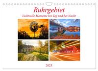 Vorderes Coverbild Ruhrgebiet - Lichtvolle Momente bei Tag und bei Nacht (Wandkalender 2025 DIN A4 quer), CALVENDO Monatskalender
