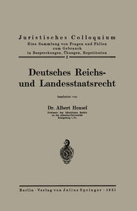Vorderes Coverbild Deutsches Reichs- und Landesstaatsrecht