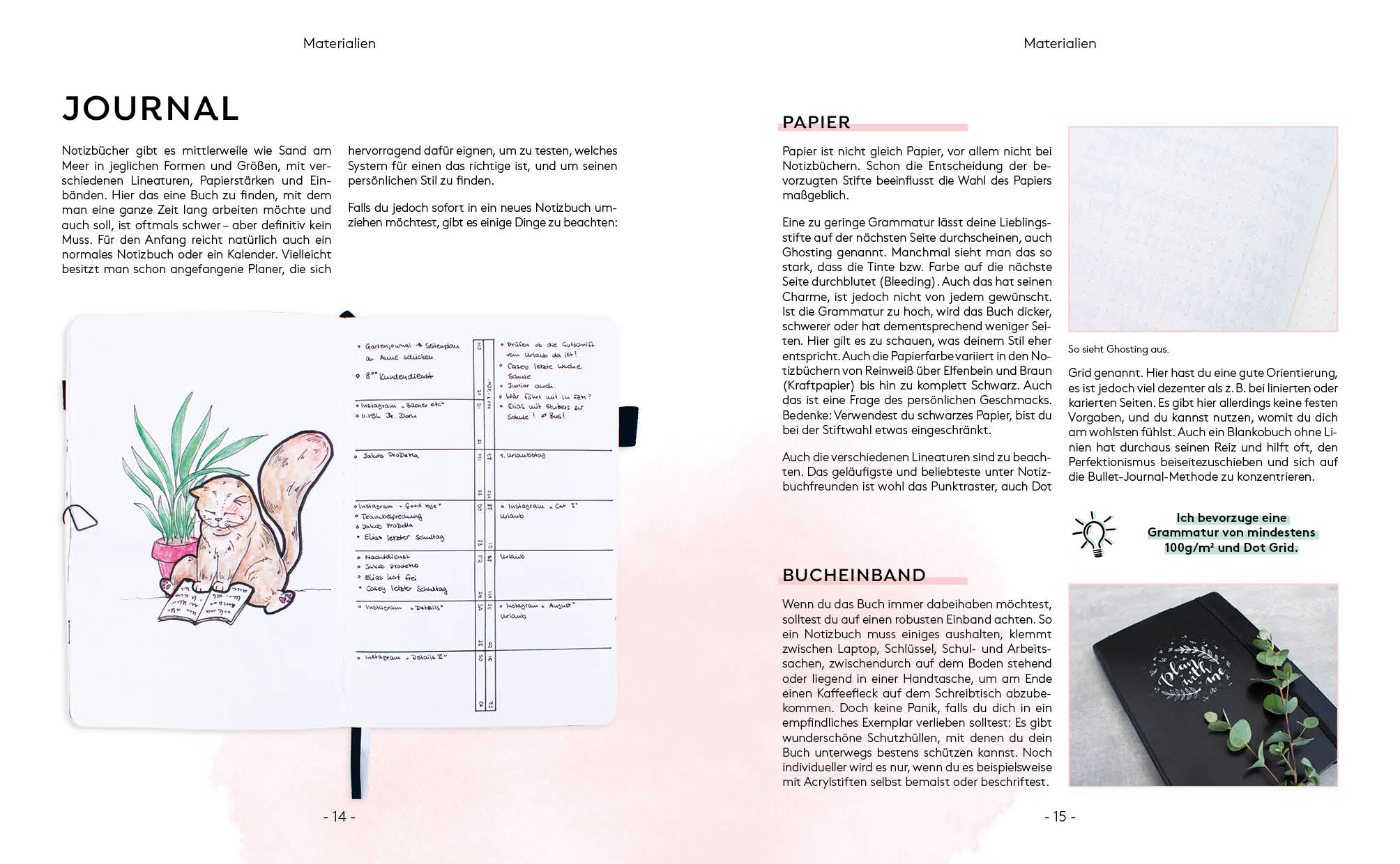 Beispielinhalt (Bild) Handletter your Journal