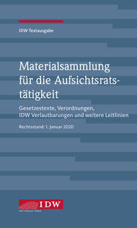 Vorderes Coverbild IDW, Materialsammlung für die Aufsichtsratstätigkeit