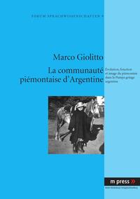Vorderes Coverbild La communauté piémontaise d'Argentine