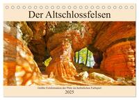 Vorderes Coverbild Der Altschlossfelsen - Größte Felsformation der Pfalz im herbstlichen Farbspiel (Tischkalender 2025 DIN A5 quer), CALVENDO Monatskalender
