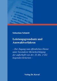 Vorderes Coverbild Leistungsgrundsatz und Auswahlverfahren