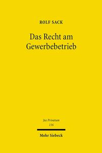 Vorderes Coverbild Das Recht am Gewerbebetrieb