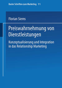Vorderes Coverbild Preiswahrnehmung von Dienstleistungen