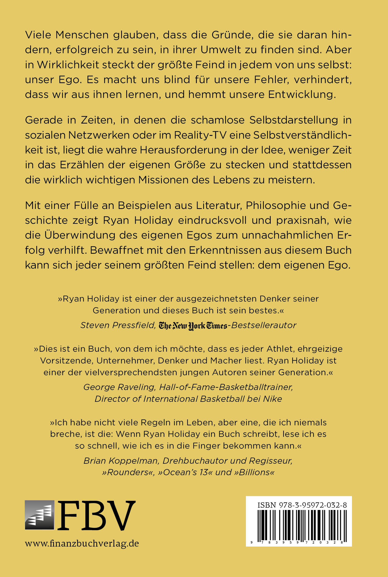 Rückseitencover Dein Ego ist dein Feind