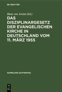 Vorderes Coverbild Das Disziplinargesetz der Evangelischen Kirche in Deutschland vom 11. März 1955