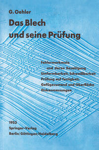 Vorderes Coverbild Das Blech und seine Prüfung
