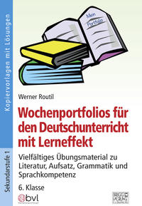 Vorderes Coverbild Wochenportfolios für den Deutschunterricht – 6. Klasse