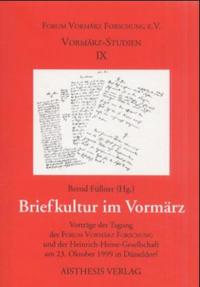 Vorderes Coverbild Briefkultur im Vormärz