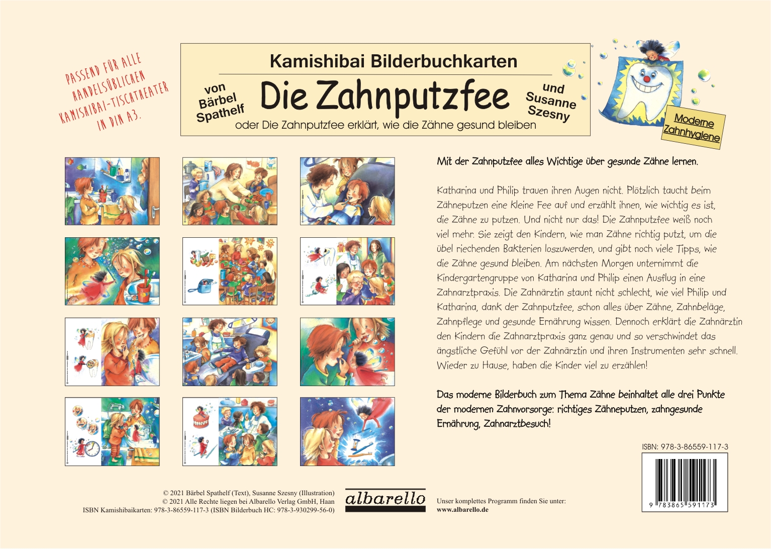 Beispielinhalt (Bild) Kamishibai-Bilderbuchkarten 'Die Zahnputzfee'