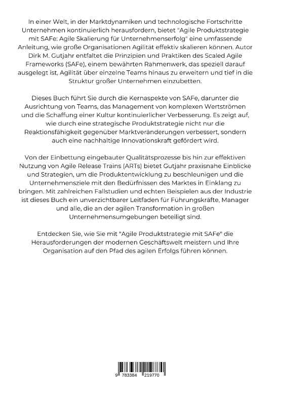 Rückseitencover Agile Produktstrategie mit SAFe