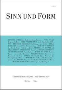 Vorderes Coverbild Sinn und Form 3/2012