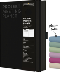 Vorderes Coverbild Projekt-Meeting Planer Black