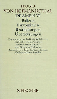 Vorderes Coverbild Dramen VI. Ballette - Pantomimen - Bearbeitungen - Übersetzungen