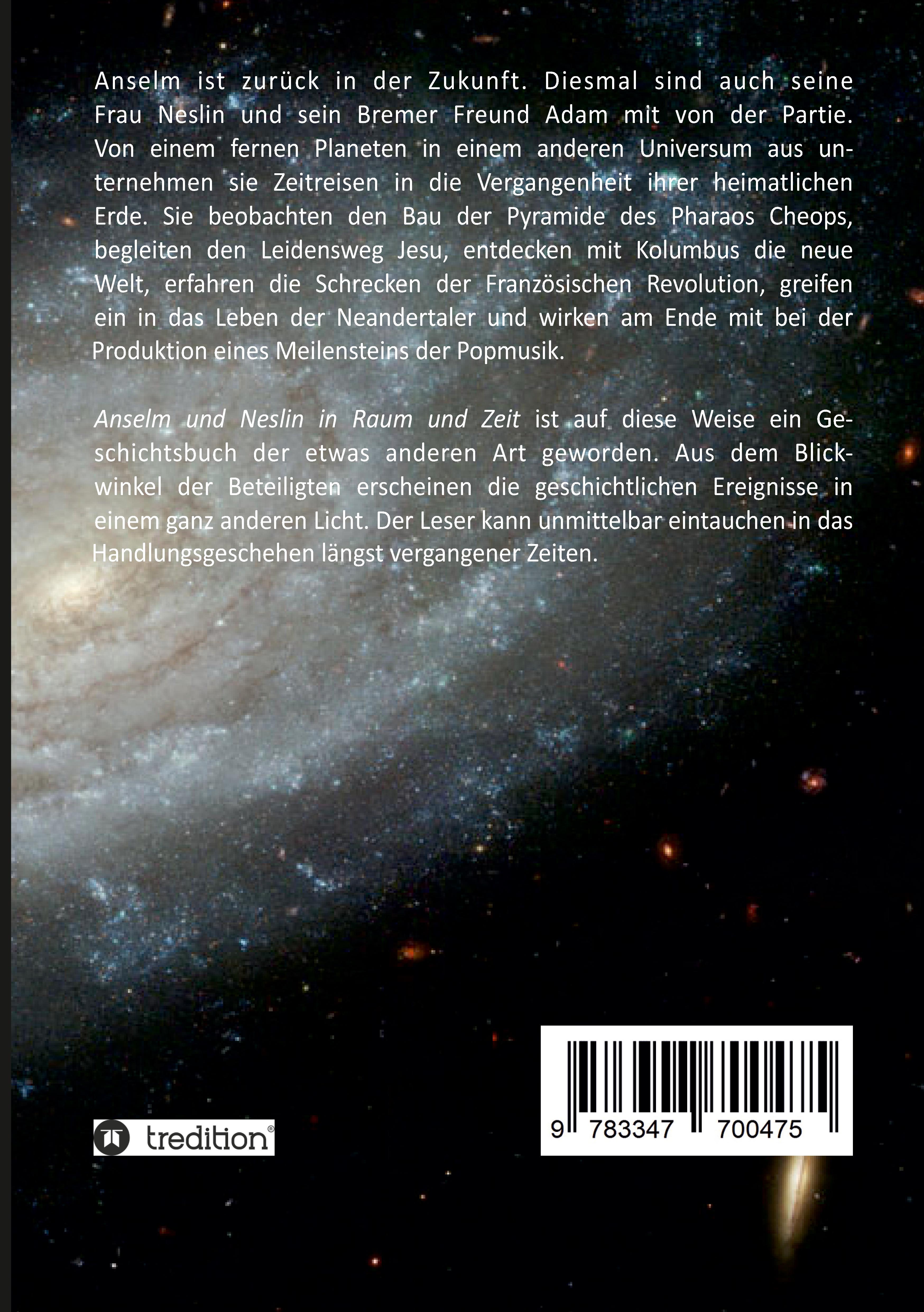 Rückseitencover Anselm und Neslin in Raum und Zeit