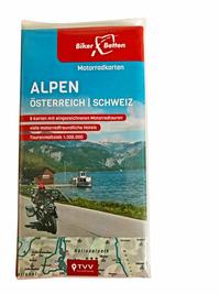 Vorderes Coverbild Motorradkarten Set Alpen Österreich Schweiz