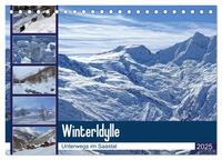 Vorderes Coverbild WinterIdylle Unterwegs im Saastal (Tischkalender 2025 DIN A5 quer), CALVENDO Monatskalender