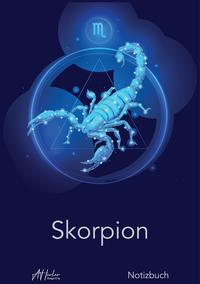 Vorderes Coverbild Sternzeichen Skorpion Notizbuch | Designed by Alfred Herler