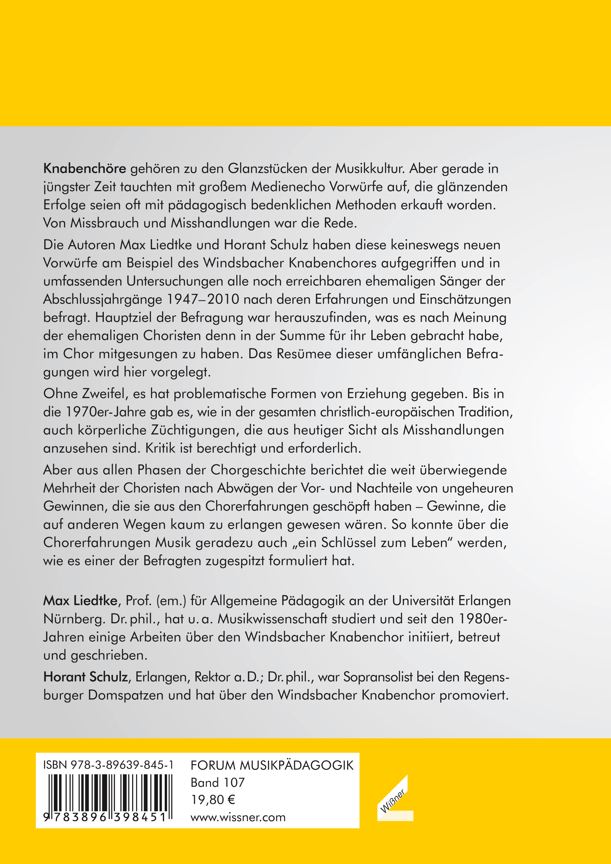 Rückseitencover Knabenchor – Last, Glück, Lebenschance?