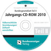 Vorderes Coverbild Bundesgesetzblatt Teil II Jahrgangs-CD-ROM 2010