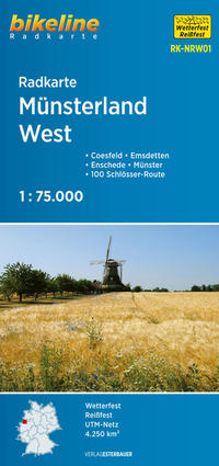 Vorderes Coverbild Radkarte Münsterland West (RK-NRW01)