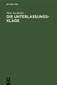 Vorderes Coverbild Die Unterlassungsklage