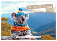 Vorderes Coverbild Strick-Pfoten - Flauschige Freunde in gestrickten Meisterwerken (Wandkalender 2025 DIN A2 quer), CALVENDO Monatskalender